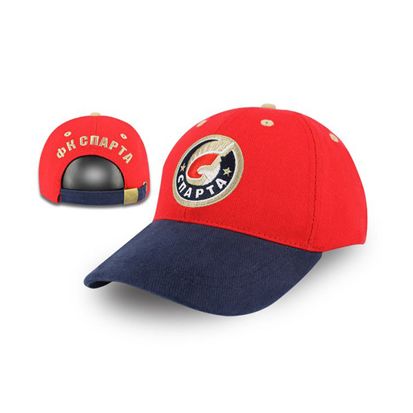 Red Baseball Cap Navy Brim