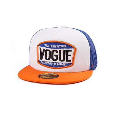 Custom Embroidered Trucker Hats Orange White And Blue