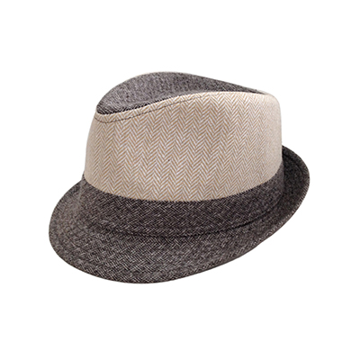 Herringbone Wool Blend Fedora