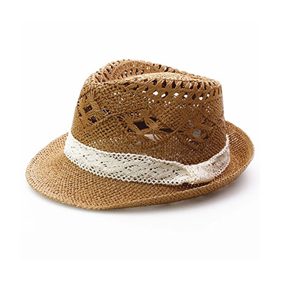 Hollow Straw Fedora Hat