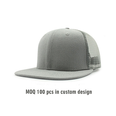 Custom Plain Flat Bill Mesh Snapback Hats 